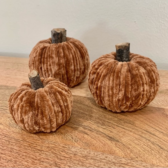 itslove Other - | itslove home: handmade chenille yarn pumpkin fall decor set of 3 |